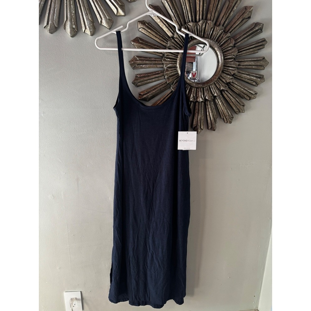 Beyond Yoga Navy Blue Midi Slip Dress